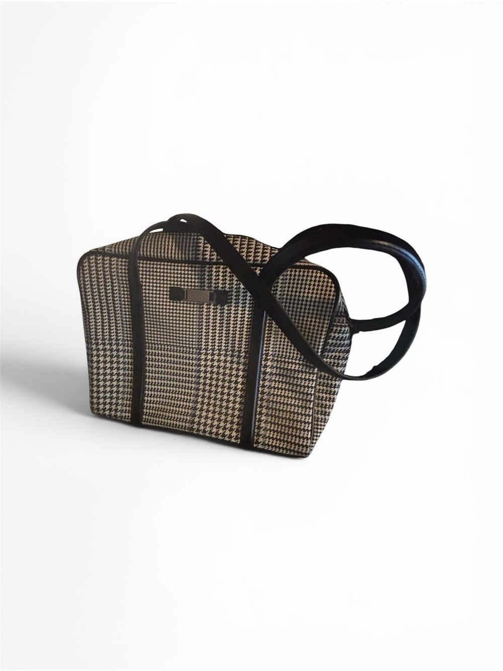 Lauren Ralph Lauren Black & White Houndstooth Shoulder Tote